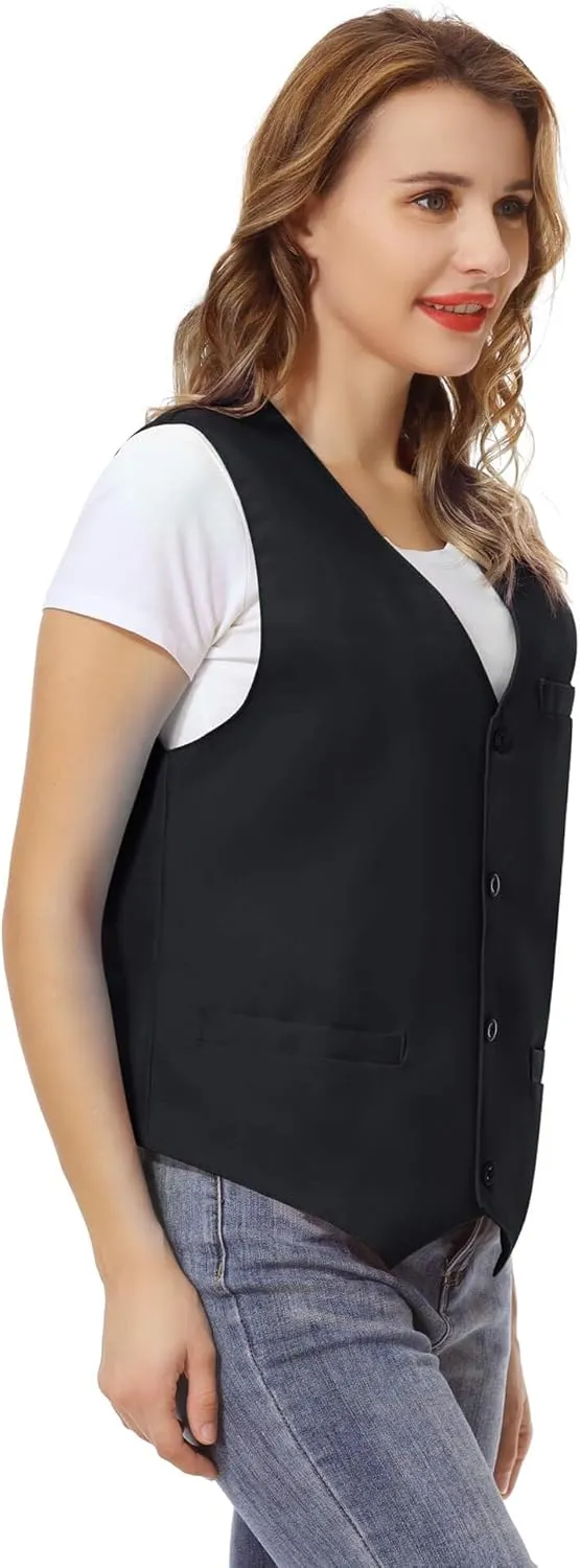 TopTie Unisex Button Vest Work Wear Uniform Vest