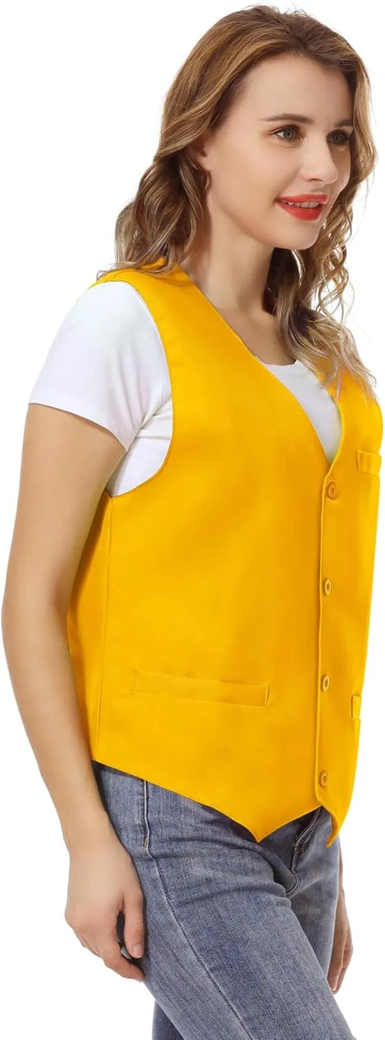 TopTie Waiter Uniform Unisex Button Vest for Supermarket Clerk & Volunteer