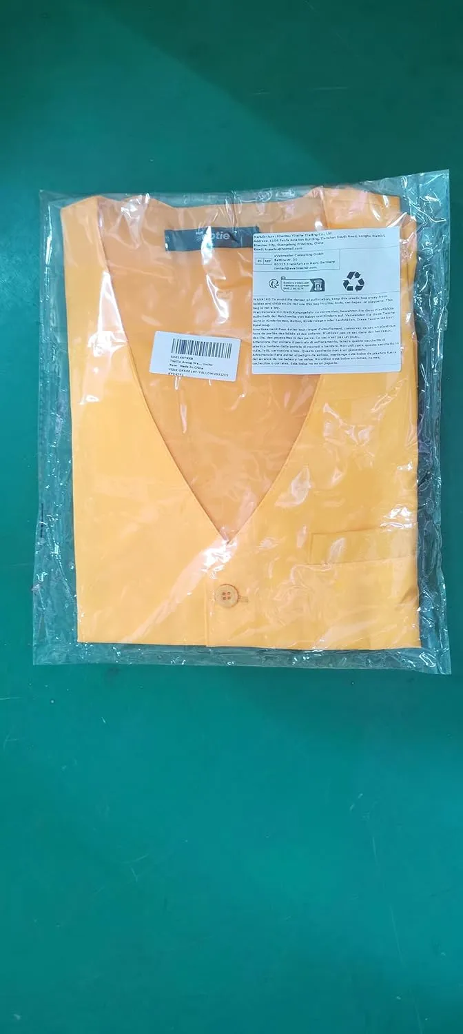 TopTie Waiter Uniform Unisex Button Vest for Supermarket Clerk & Volunteer