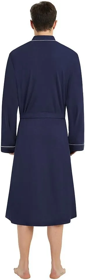 U2SKIIN Mens 100% Cotton Robe Lightweight Knit Bathrobe