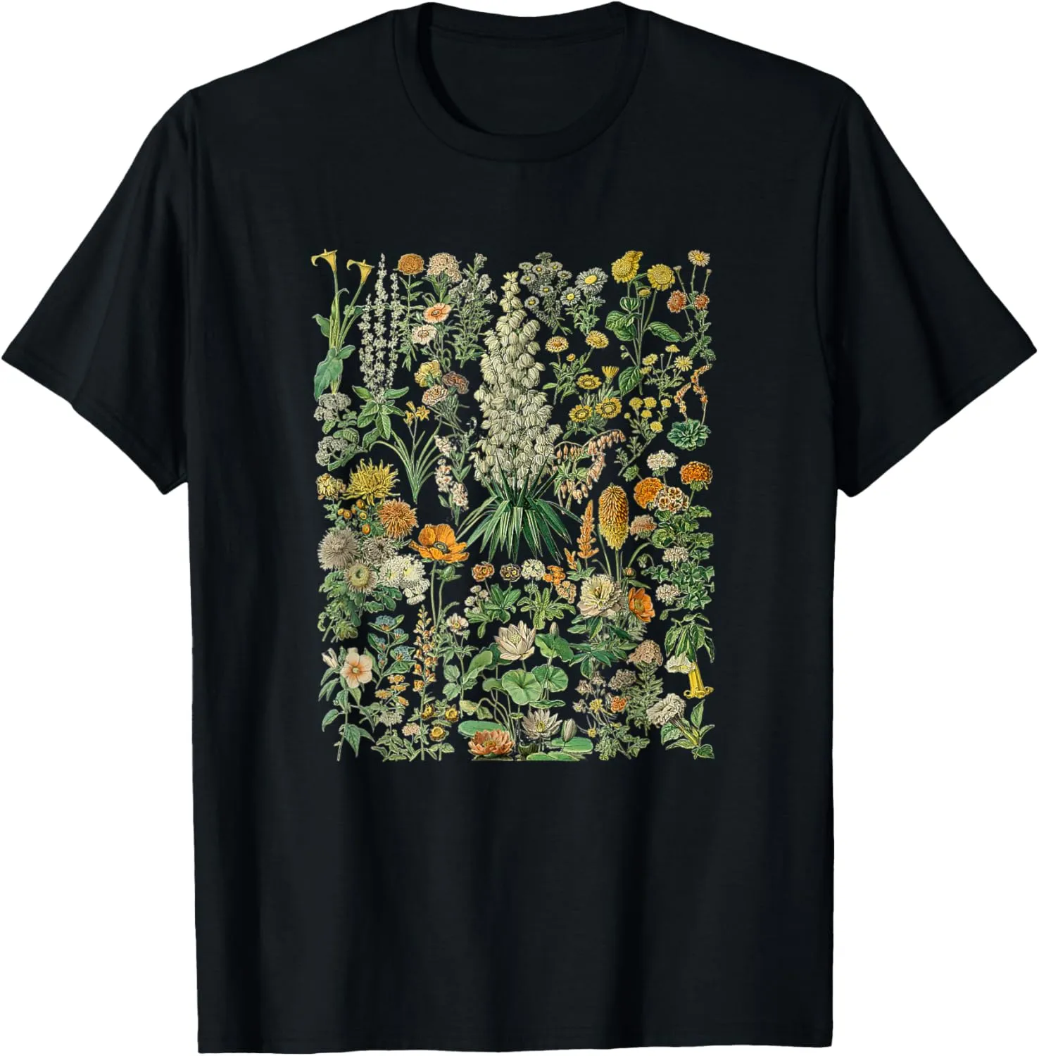 Vintage Inspired Flower Botanical Chart T-Shirt