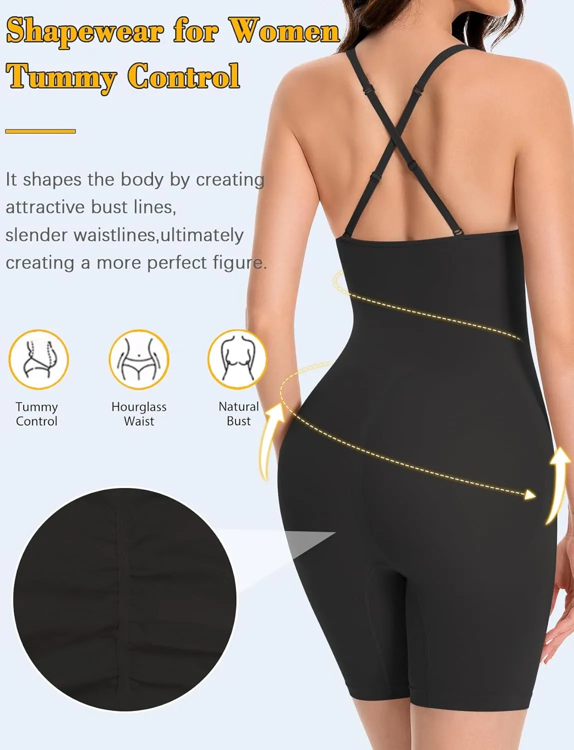 VVX Shorts Bodysuit for Women Tummy Control Shapewear Seamless Sexy Butt Lifting Workout Bodycon One Piece Short Jumpsuit