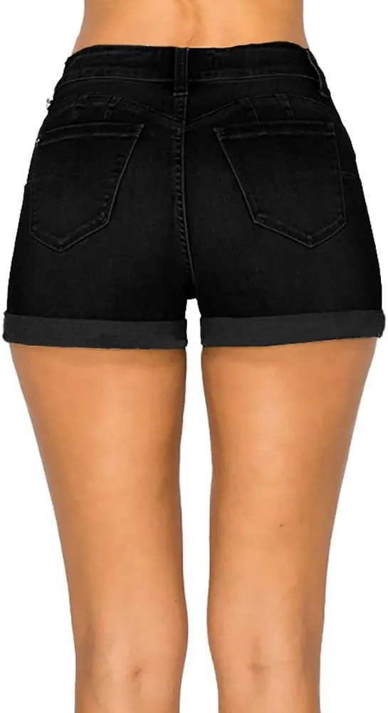 WAX JEAN Butt I Love You REPREVE High Waisted Sustainable Denim Shorts