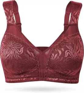 Wingslove Women's Full Coverage Non Padded Comfort Minimizer Wire-Free Bra Plus Size