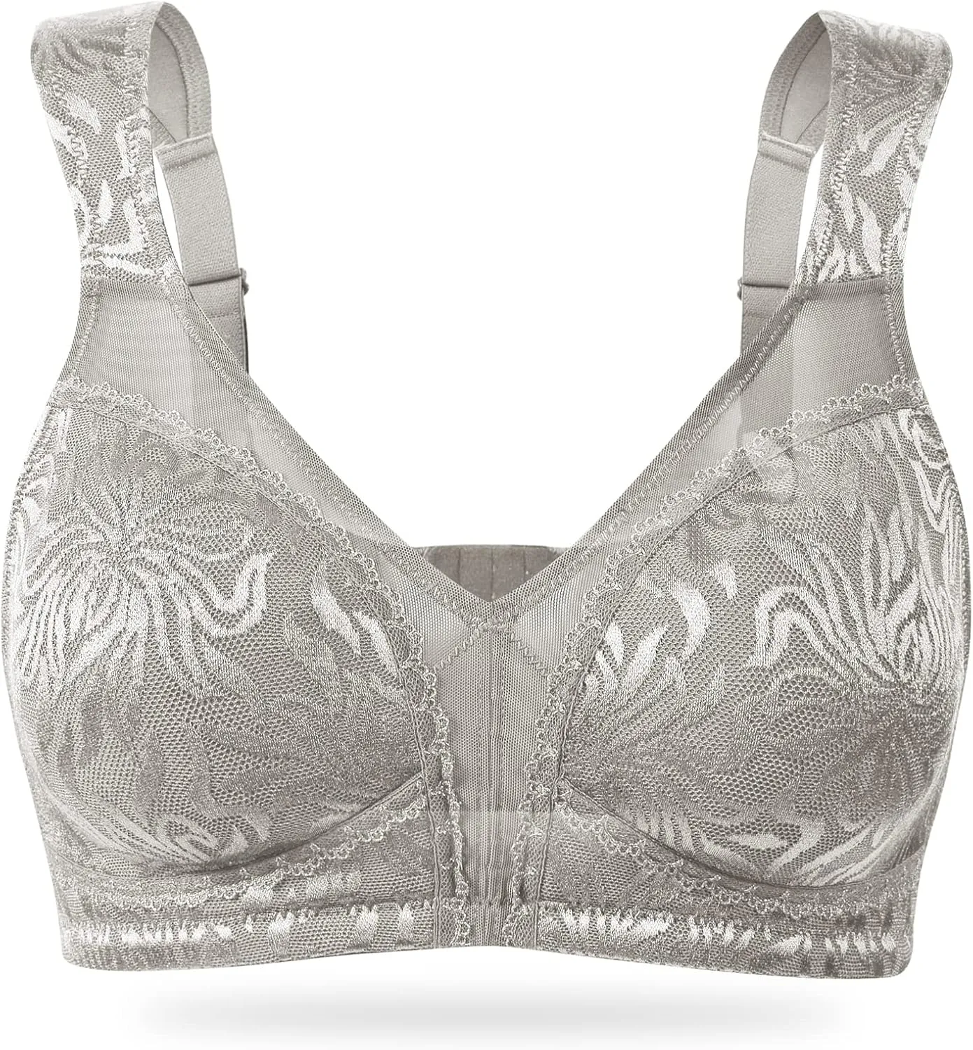 Wingslove Women's Full Coverage Non Padded Comfort Minimizer Wire-Free Bra Plus Size