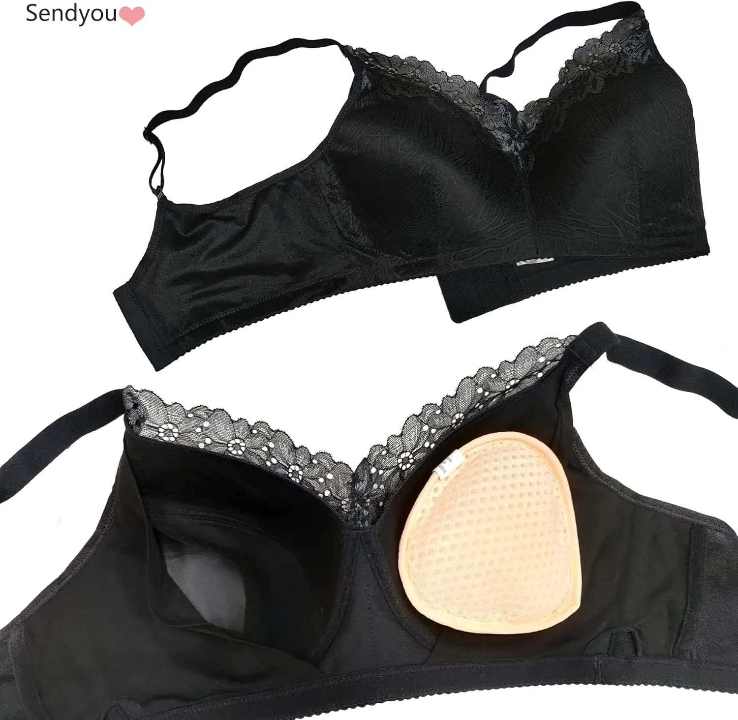Women Everyday Bra for Mastectomy Silicone Breast Inserts