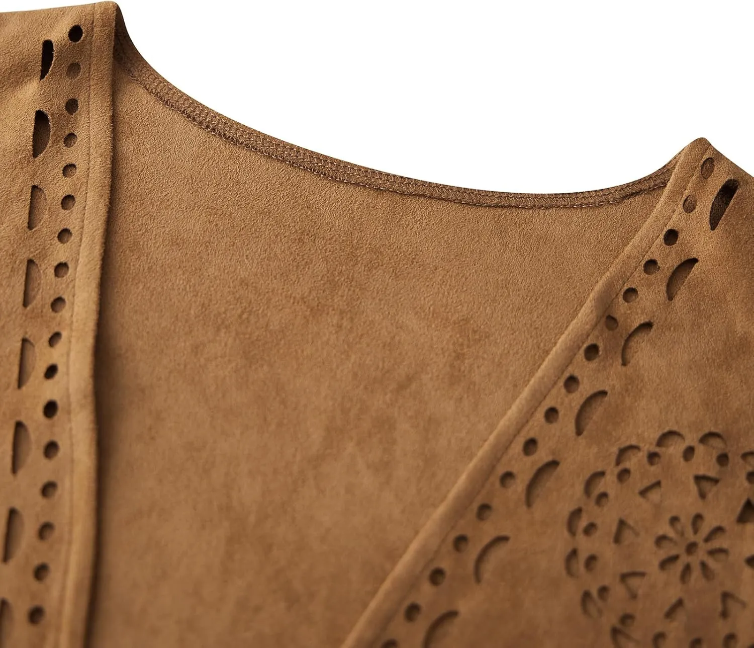 Women Tassel Vest 70s Hippie Costume Sleeveless Faux Suede Fringe Boho Western Jacket Cardigan