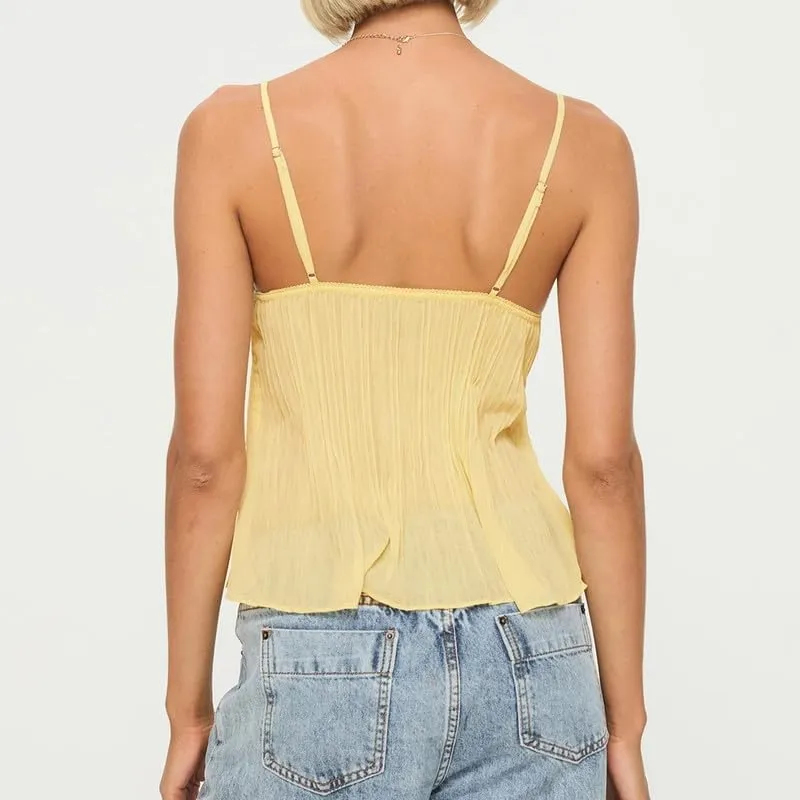 Women Y2k Babydoll Tank Tops Lace Trim V Neck Crop Cami Spaghetti Strap Peplum Top Summer Cute Aesthetic Flowy Shirts
