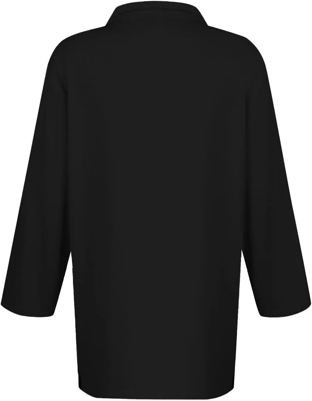 Womens 3/4 Sleeve Polo Shirts Business Casual V Neck Lapel Collar Button Down Work Polos Plus Size Basic Cute Tees