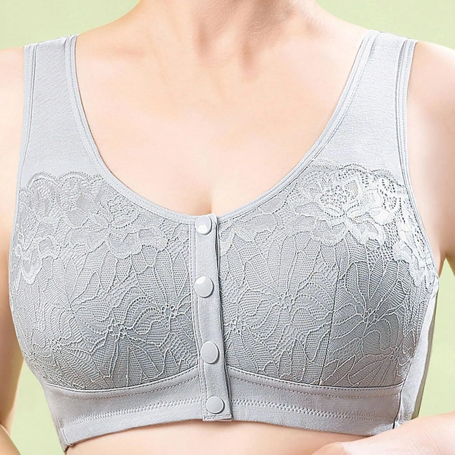 Womens Front Closure Bras High Support Everyday Bra Comfortable Convenient Cotton Bras for Older Women Sports Bralette