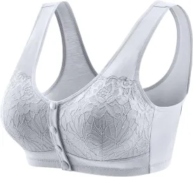 Womens Front Closure Bras High Support Everyday Bra Comfortable Convenient Cotton Bras for Older Women Sports Bralette