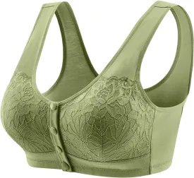 Womens Front Closure Bras High Support Everyday Bra Comfortable Convenient Cotton Bras for Older Women Sports Bralette
