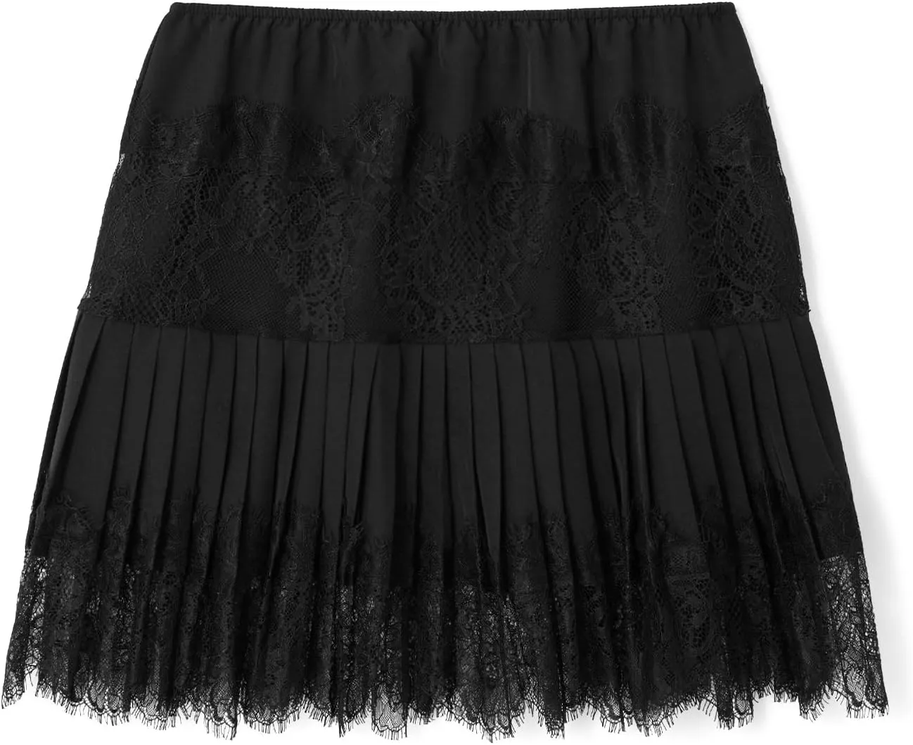 Women's Lace Mini Skirts Stretch Elastic Waist Half Slip Lace Underskirt Under Dress Coverup Clubwear