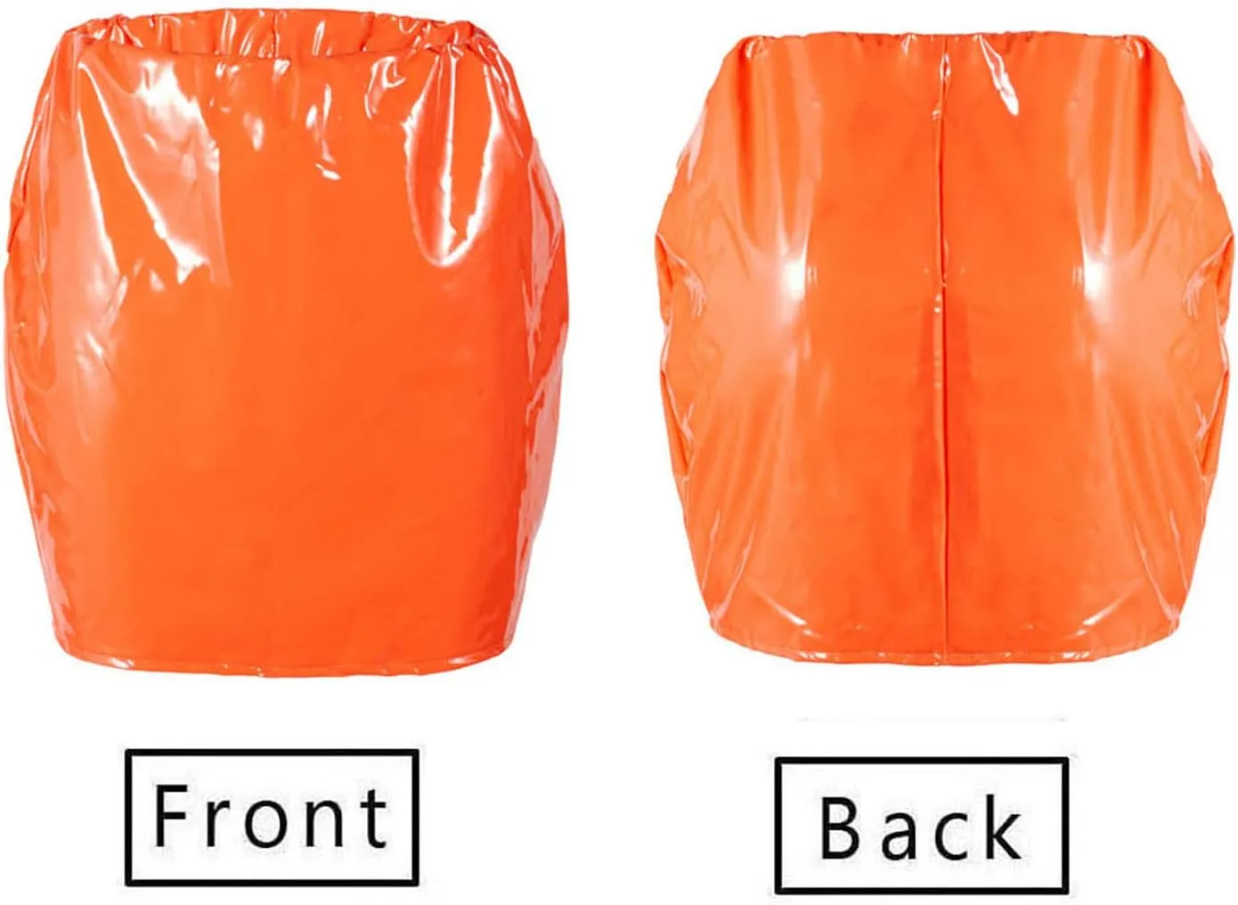 Women's Neon Leather Mini Skirt PU Bodycon Pencil Sexy Slim High Waist Elastic Pencil Latex Skirt Party Clubwear