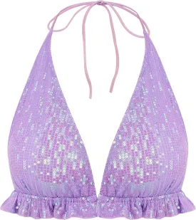 Womens Sexy Sequin Crop Top V Neck Bandage Tank Top Bustier Cami Dance Bra Top for Club Rave