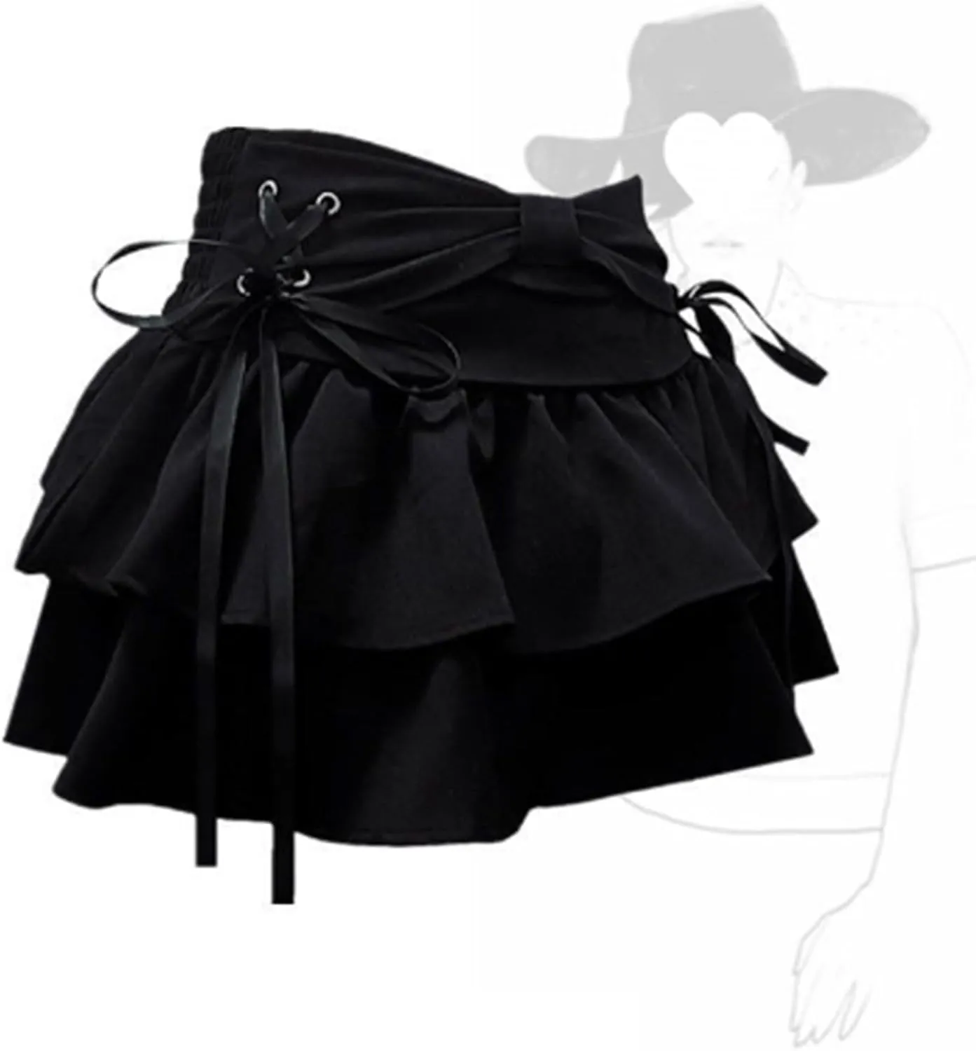 Women's Y2K Denim Ruffle Jean Skirt Aesthetic Pleated A Line Skirt Mini Skirt Flared Y2k Jean Short Skirts