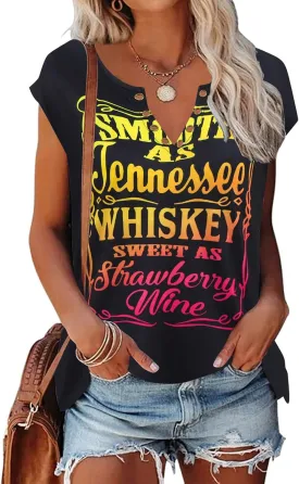 Zyyfly Womens Cap Sleeve Tank Tops V Neck Graphic Summer Shirts Loose Fit